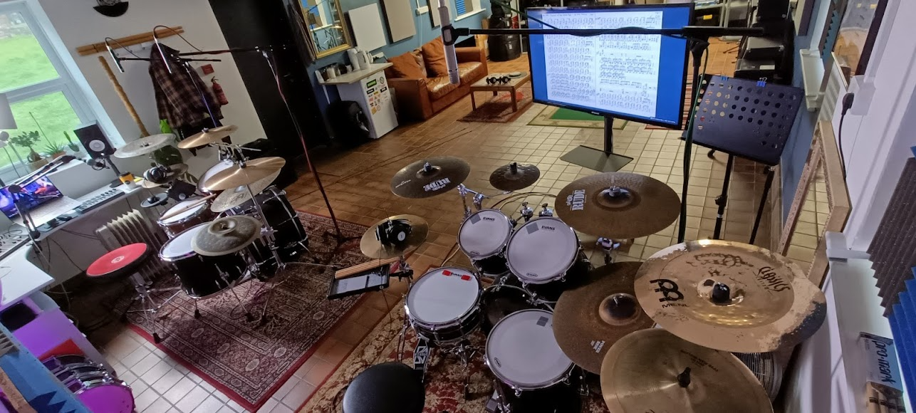 Studio B acoustic drum kit in Barnsley tuition studio
